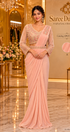 Catalog 18919 Style A model wearing light peach ready-made saree