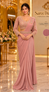 Catalog 18919 Style C model wearing dusty rose ready-made saree