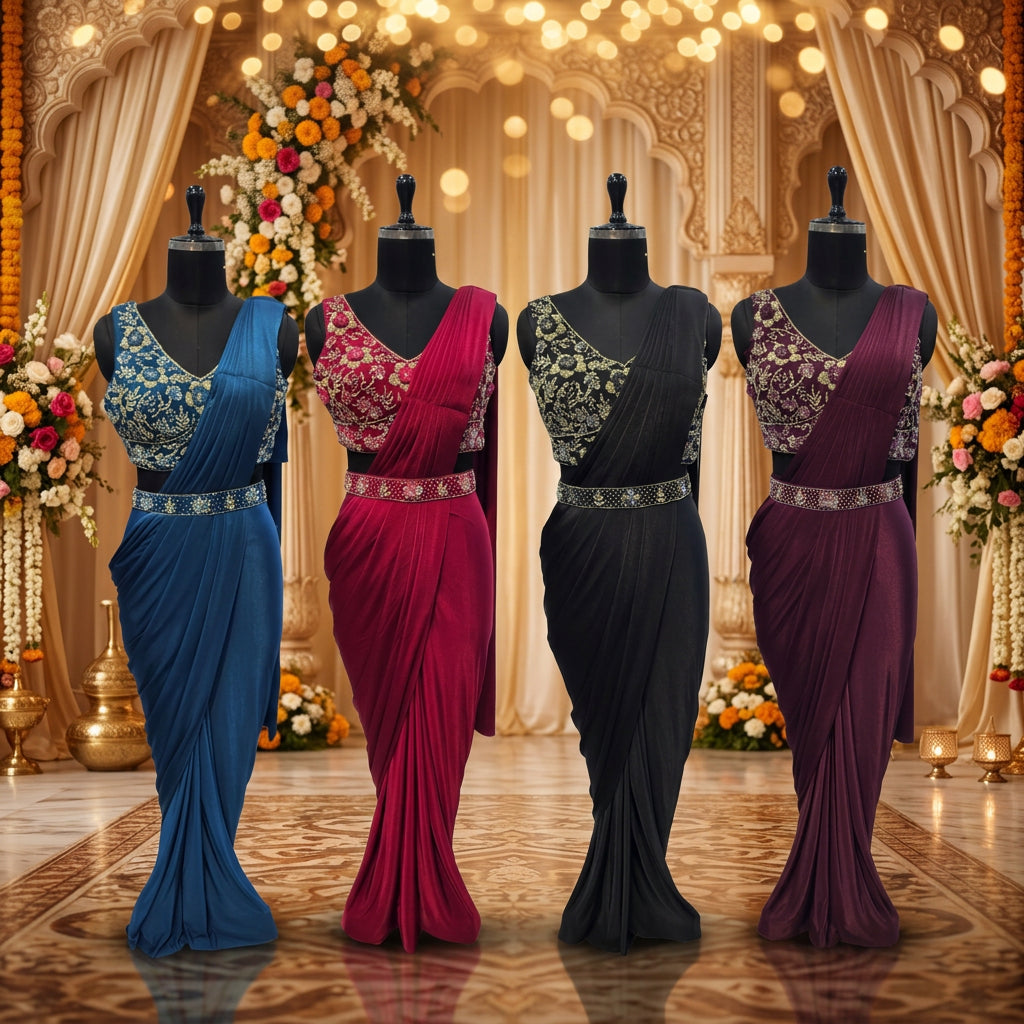 Catalog 19079 original four-color ready-made sarees