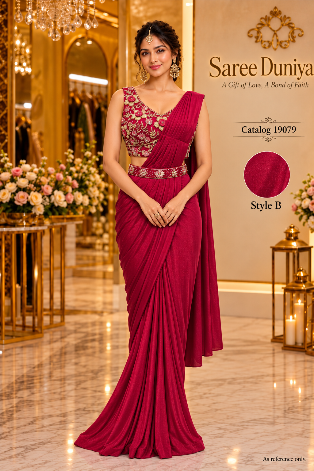 Catalog 19079 Color B size 38 ready-made saree model photo