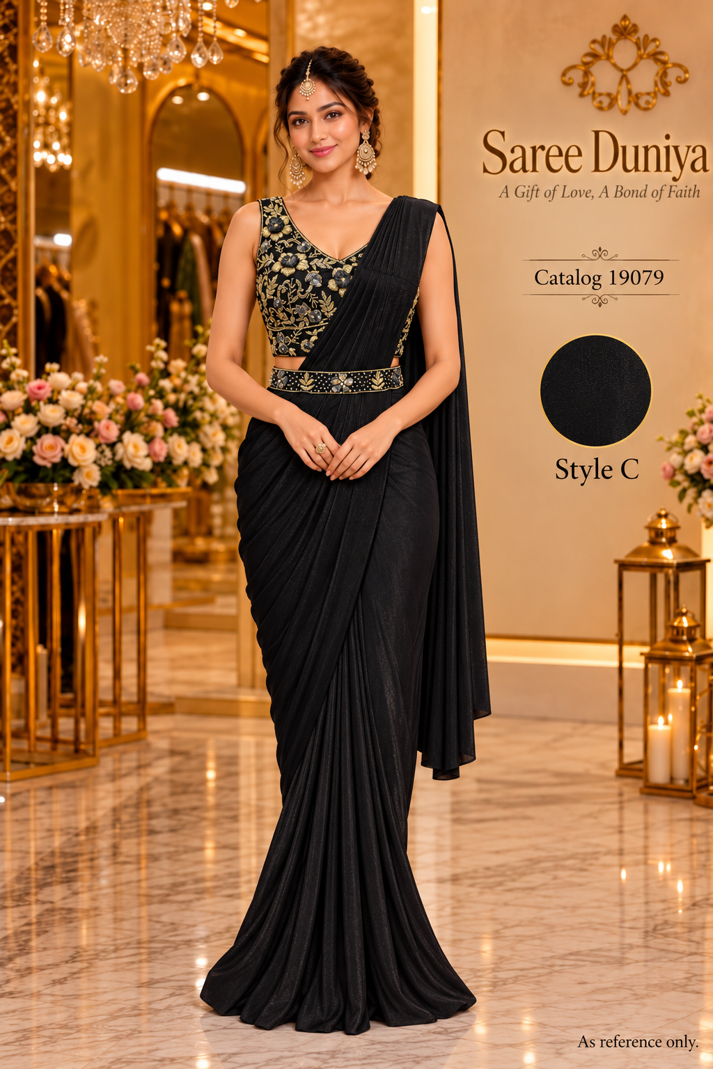 Catalog 19079 Color C size 38 ready-made saree model photo