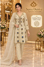 Mirror | Cream | fully stitched mirror-work suit on Saree Duniya's saved model