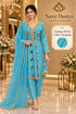 Mirror | Turquoise | fully stitched mirror-work suit on Saree Duniya's saved model
