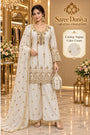 Nagma | Cream | fully stitched embroidered designer suit on Saree Duniya's saved model