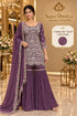 Insta - Exp 10 | Purple | full stitched embroidered designer suit on Saree Duniya's saved model