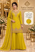 Saree Duniya Surbhi 10720 Mustard Yellow fully stitched designer suit – branded model view