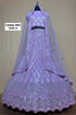 Wish — A – Lavender; original photograph showing the semi-stitched size 44 lehenga and unstitched blouse fabric with scalloped sequin work.