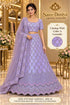 Wish — A – Lavender; Saree Duniya styling illustration. Semi-stitched lehenga, size 44; unstitched blouse. Tailoring required.