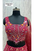 Flavor — Color B, size 40; original blouse detail of fully stitched lehenga with sleeveless blouse.