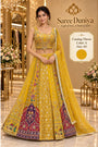 Flavor — Color A, Yellow, size 40; model styling of fully stitched lehenga with sleeveless blouse and coordinating dupatta.