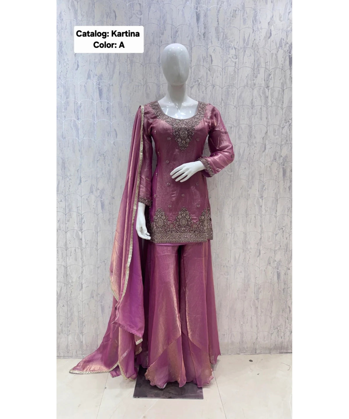 Katrina — Color A; original fully stitched designer suit, size 40.