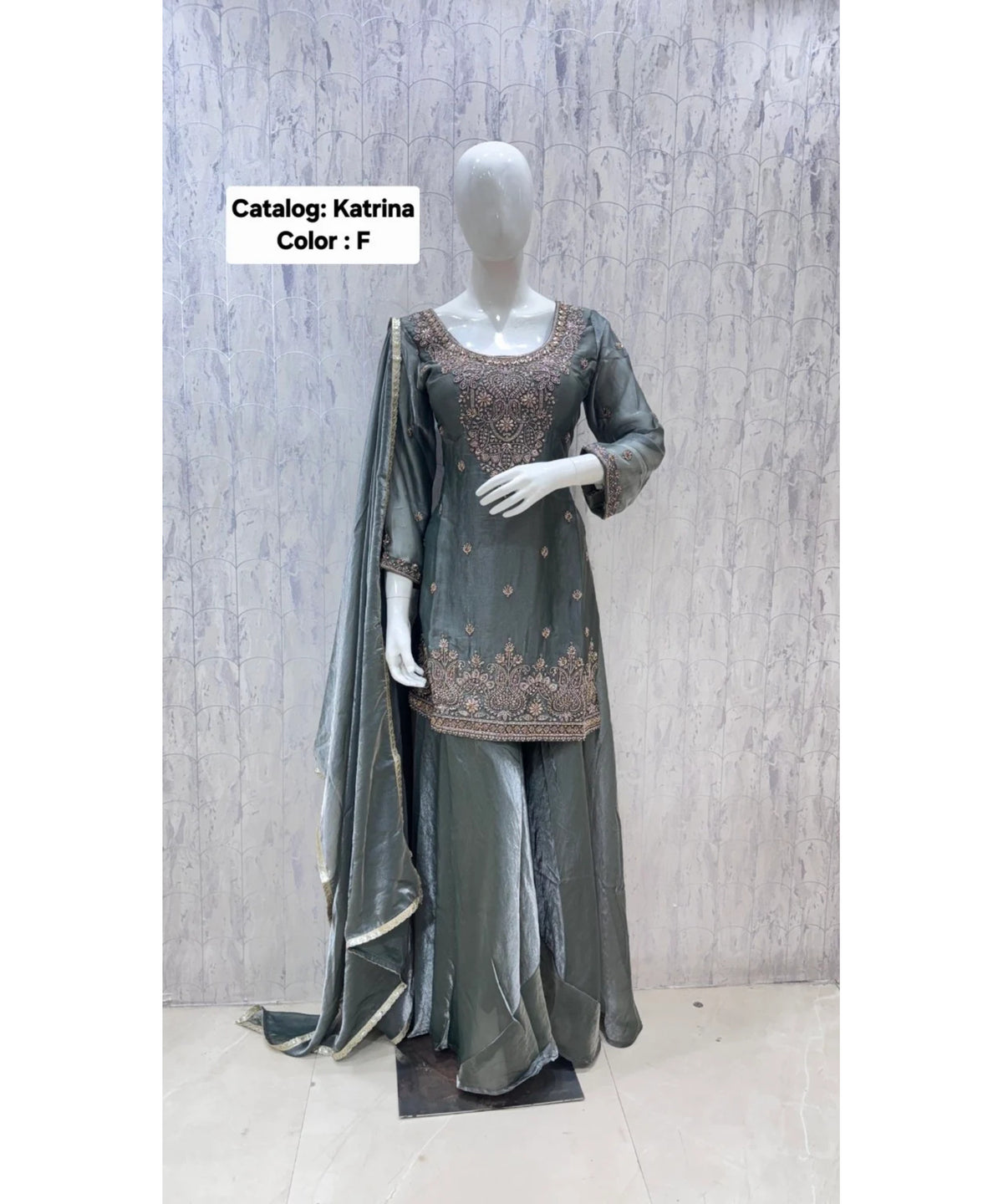 Katrina — Color F; original fully stitched designer suit, size 40.