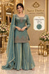 Katrina — Color C; fully stitched designer suit, size 40, shown on the Saree Duniya model.