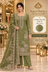 Reyvisha Color B Olive Green – model styling illustration; sold as unstitched fabric, stitching required