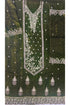 Vihaara Color D – Dark Olive Green original unstitched fabric detail with Zarkan stonework.