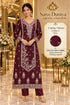 Vihaara Color C – Wine – model styling illustration; sold as unstitched fabric, stitching required.