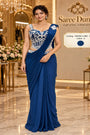 SHUBH LABH - Exp 11, Color A, size 40 - model wearing the designer ready-made saree in the Saree Duniya showroom.