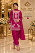 Saree Duniya Panihari designer suit on a model, style 10714; matching trousers and dupatta