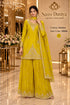 Saree Duniya Asmira designer suit on a model, style 10846; coordinating sharara trousers and dupatta