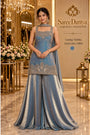 Saree Duniya Vartika fully stitched sleeveless designer suit on a model, style 10805, with wide-leg trousers and coordinating dupatta