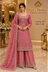 Catalog 1674, color A, fully stitched floral embellished designer suit in XXL (44), shown on a female model