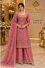 Catalog 1674, color A, fully stitched floral embellished designer suit in XXL (44), shown on a female model