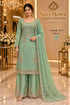 Catalog 1674, color C, fully stitched floral embellished designer suit in XXL (44), shown on a female model