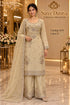 Catalog 1674, color D, fully stitched floral embellished designer suit in XXL (44), shown on a female model