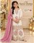 Catalog 1699 kids designer suit — color A, ivory with dusty pink, shown on a girl model