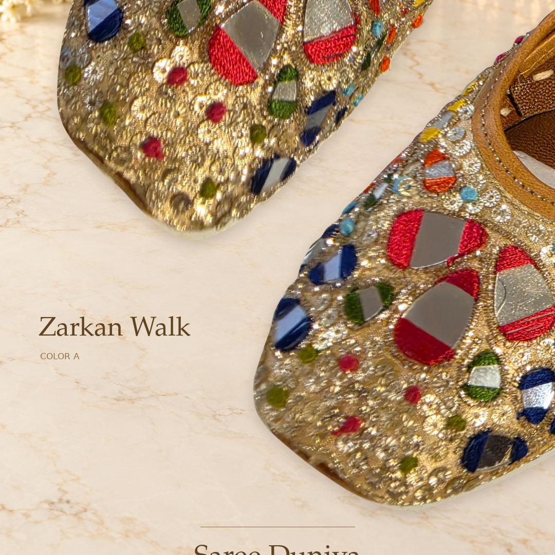 Zarkan Walk (Jutti) — Color A original shoes, embroidery-focused editorial photo