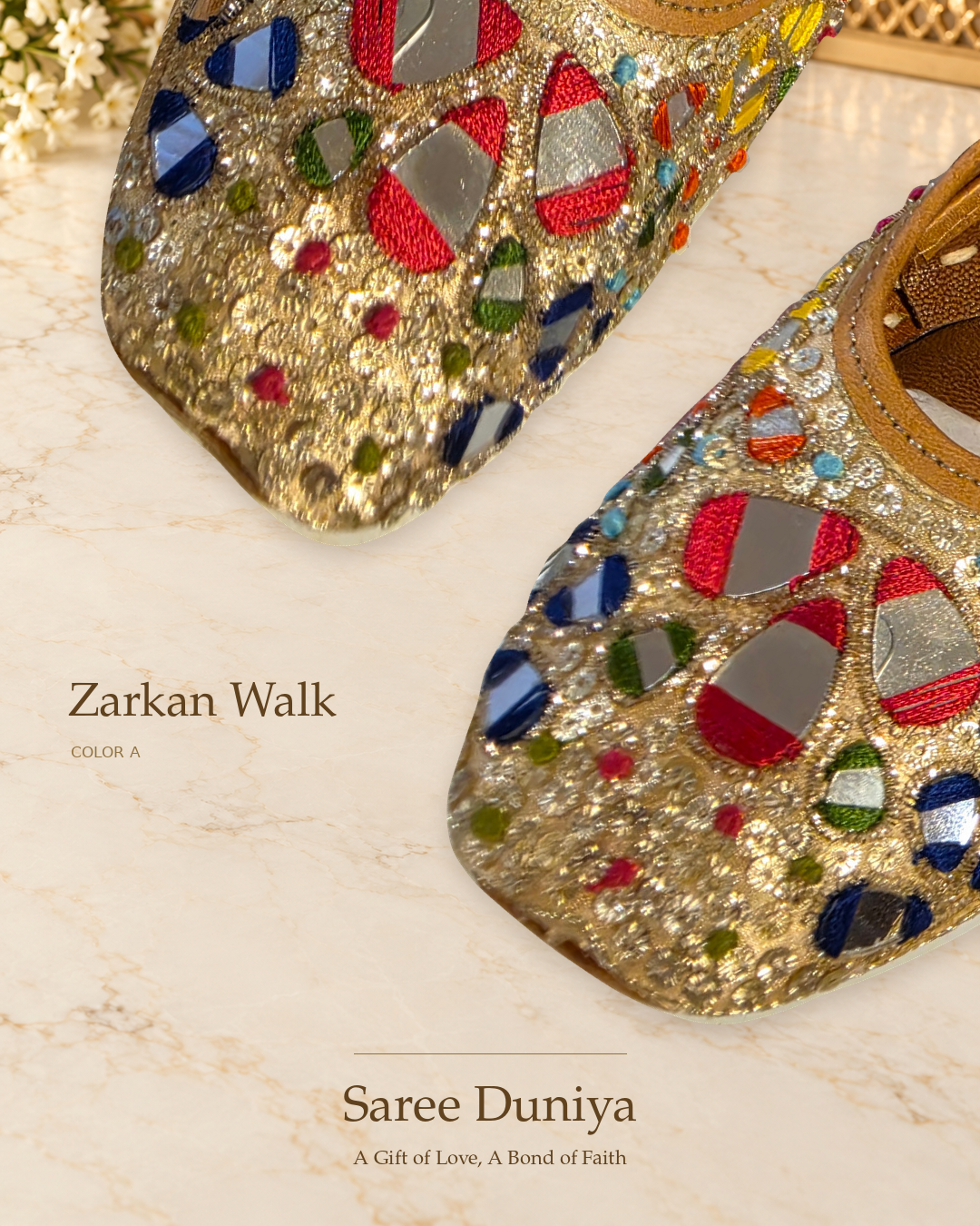 Zarkan Walk (Jutti) — Color A original shoes, embroidery-focused editorial photo