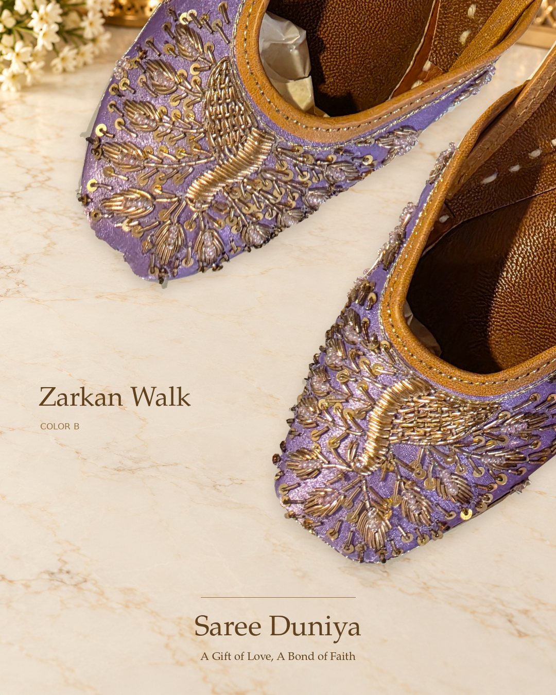 Zarkan Walk (Jutti) — Color B original shoes, embroidery-focused editorial photo