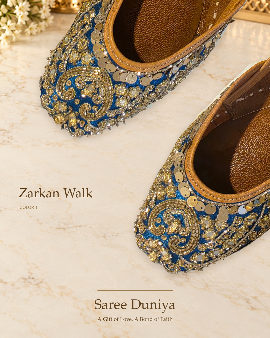 Zarkan Walk (Jutti) — Color F original shoes, embroidery-focused editorial photo