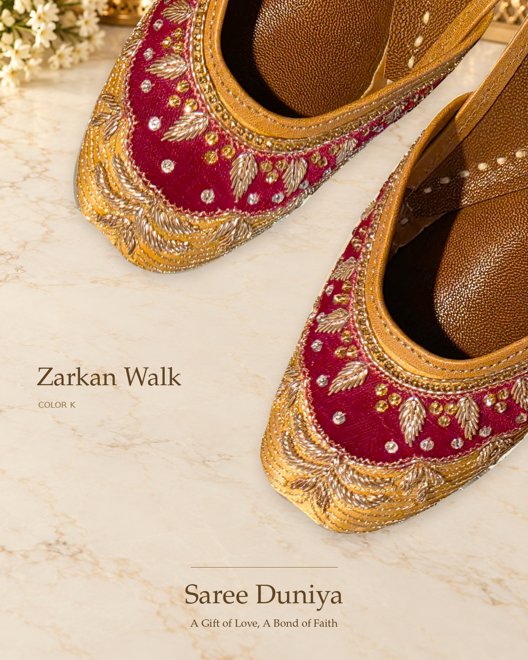 Zarkan Walk (Jutti) — Color K original shoes, embroidery-focused editorial photo