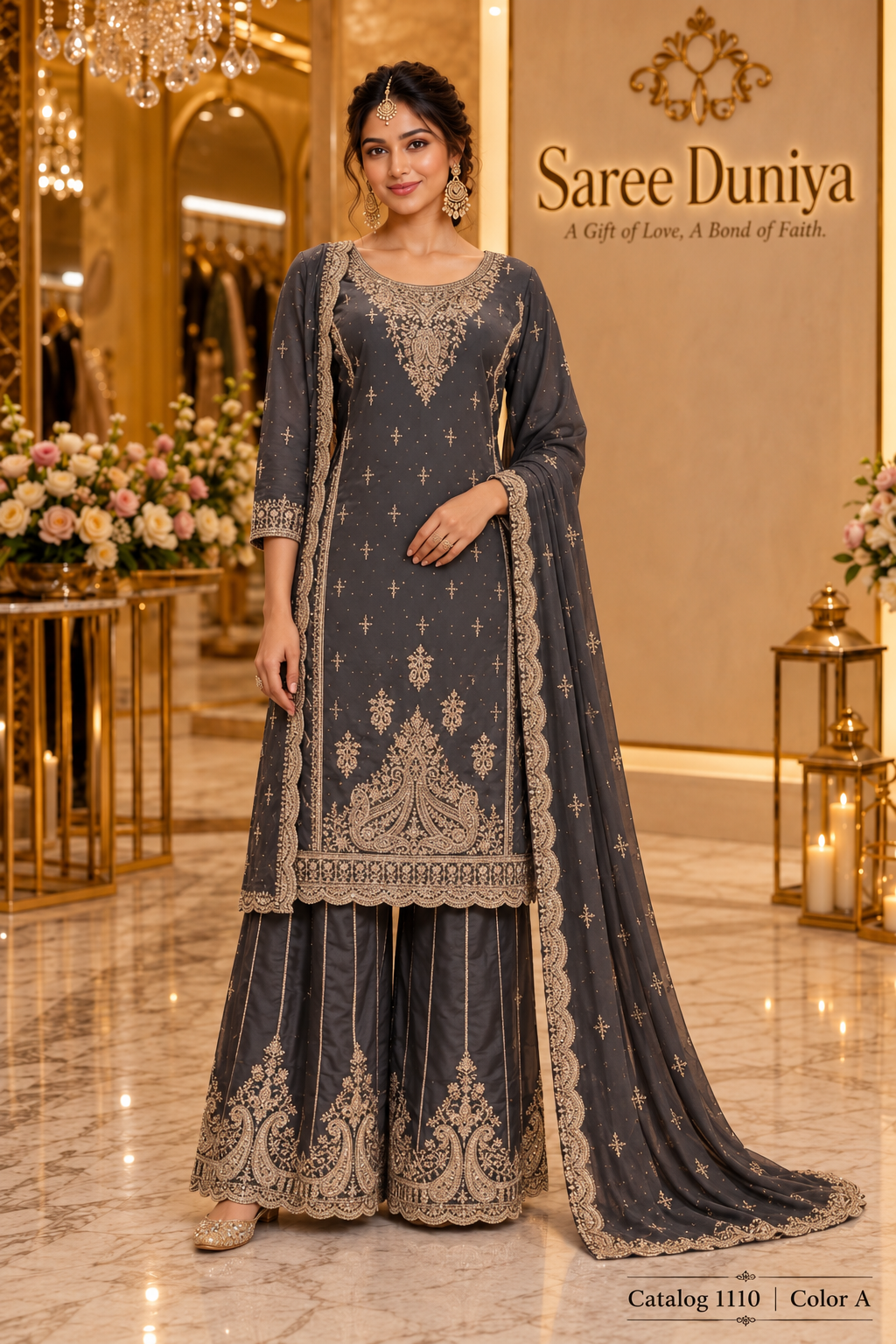 Catalog 1110 Color A - designer stitched suit model view