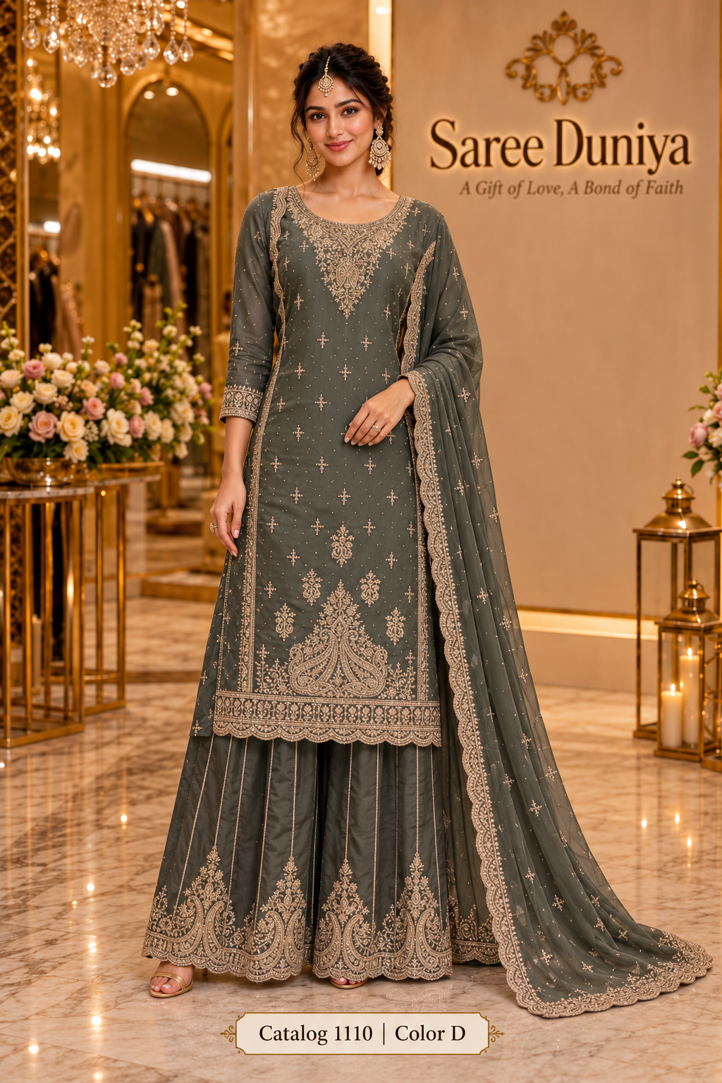 Catalog 1110 Color D - designer stitched suit model view
