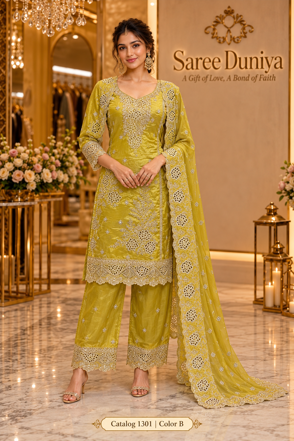 Catalog 1301 Color B - designer stitched suit model view