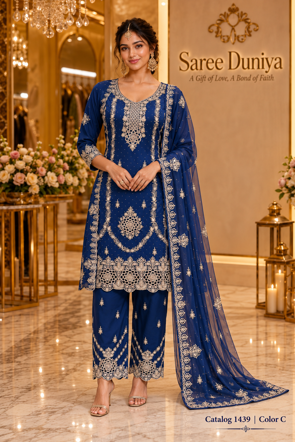 Catalog 1439 Color C - designer stitched suit model view