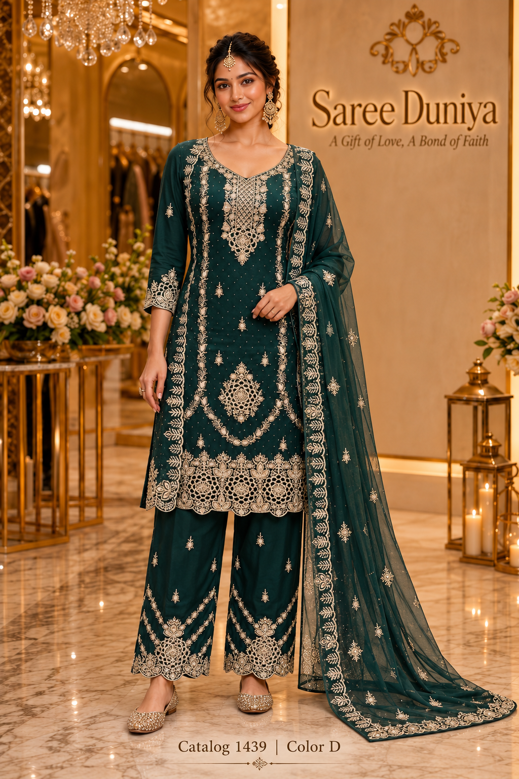 Catalog 1439 Color D - designer stitched suit model view