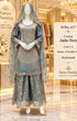 Catalog 417 Jadu-Tera Color A slate blue full-stitched designer suit on mannequin
