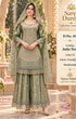 Catalog 417 Jadu-Tera Color D sage green full-stitched designer suit on model