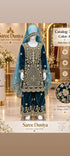 Catalog 761 Color A size 32 deep teal velvet girls salwar kameez on mannequin