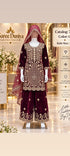 Catalog 761 Color C size 38 burgundy velvet girls salwar kameez on mannequin
