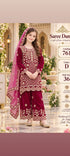 Catalog 761 Color D size 36 deep magenta velvet girls salwar kameez on model