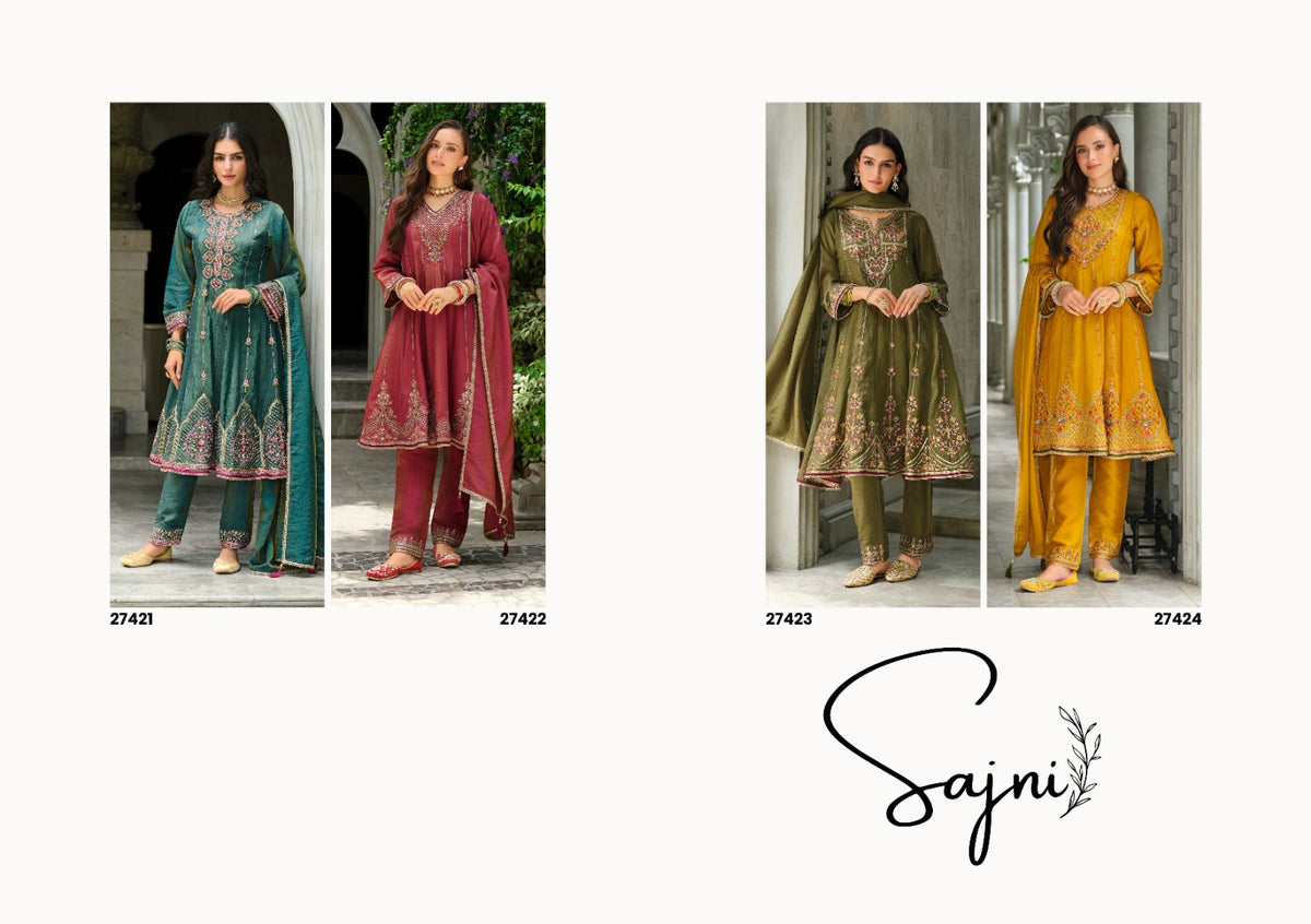 Catalog Sajni styles 27421, 27422, 27423, and 27424