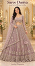 Dopamine color A mauve embellished lehenga, long-sleeve blouse and matching dupatta