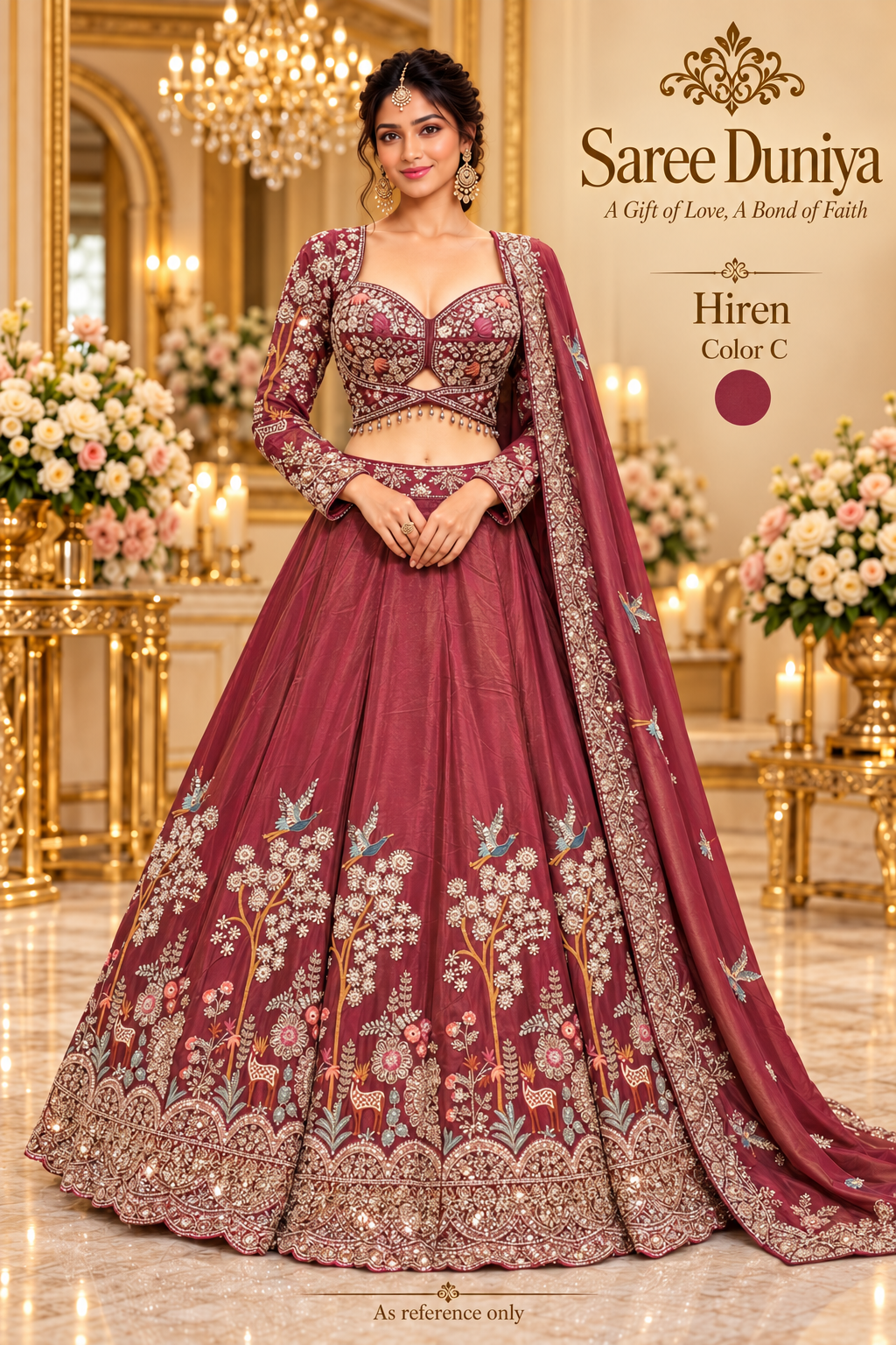 Hiren Color C, AI-generated model styling reference; consult original garment photo for exact details