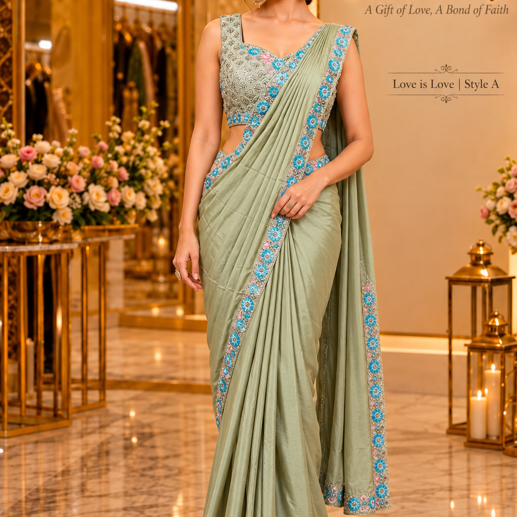 Love is Love designer ready-made saree, Style A, model reference