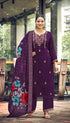 Noora style 1001 Purple designer stitched suit, original full-length photo