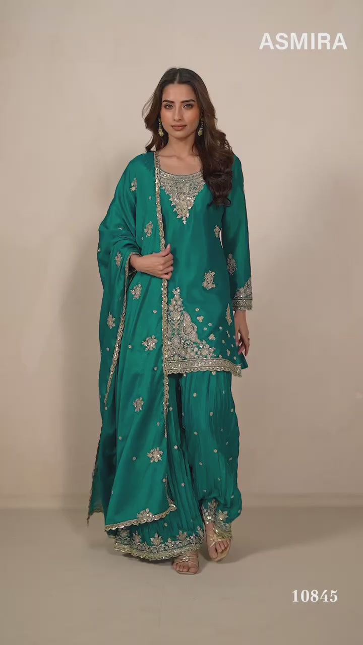 Asmira, style 10845, original product video showing the fully stitched designer suit